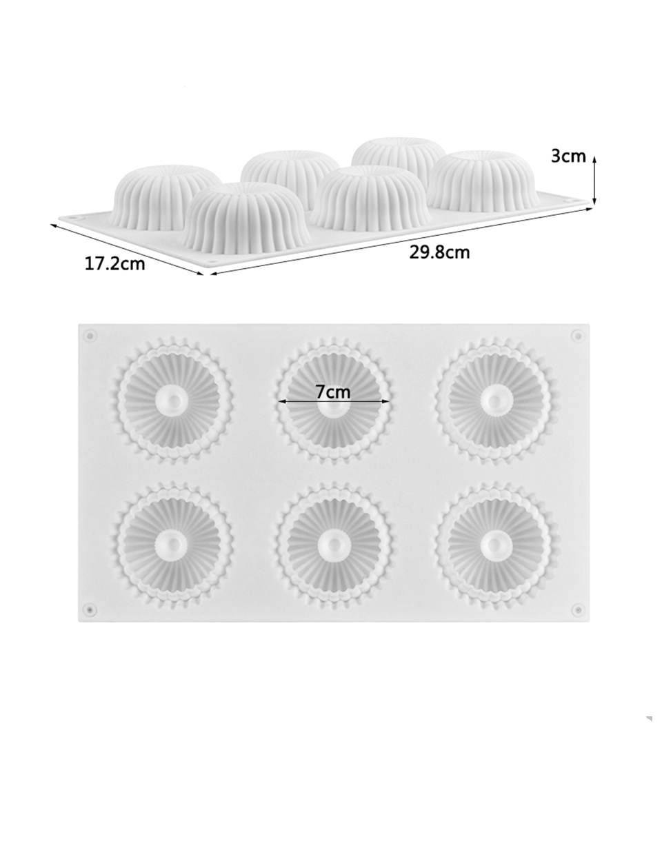 6 Cavity Spiral Chiffon Mousse Mold Silicone Mold for DIY Baking Desserts Mould 6 Cavity Spiral Chiffon Mousse Mold Silicone Mold for DIY Baking Desserts Mould