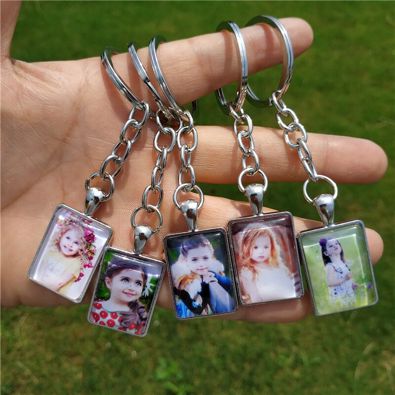Custom Keychain Photo Key Chains Non-faded Customized Key Ring Photo of Your Baby Child Mom Dad Family Loved One Gift