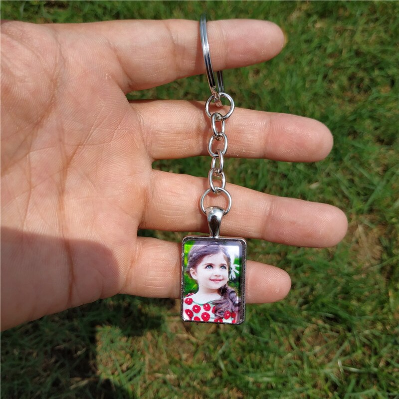 Custom Keychain Photo Key Chains Non-faded Customized Key Ring Photo of Your Baby Child Mom Dad Family Loved One Gift