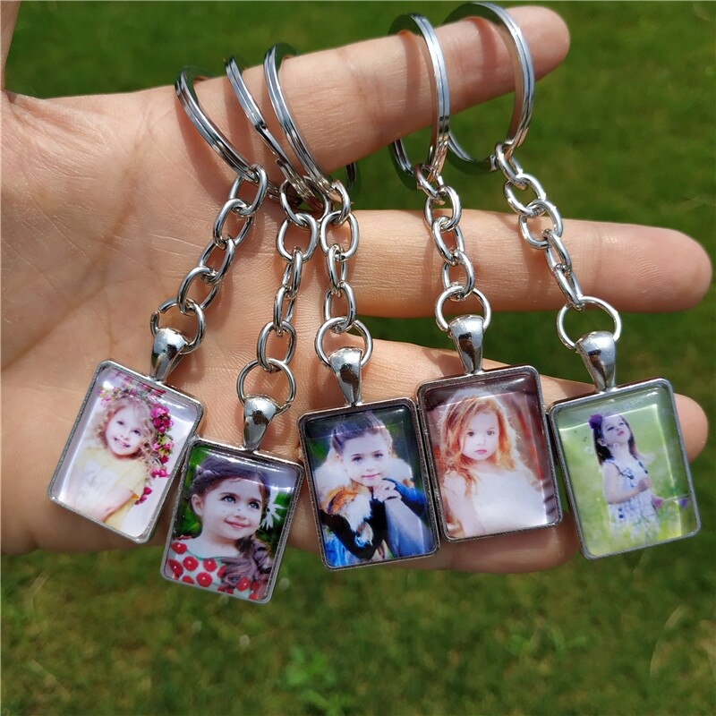 Custom Keychain Photo Key Chains Non-faded Customized Key Ring Photo of Your Baby Child Mom Dad Family Loved One Gift