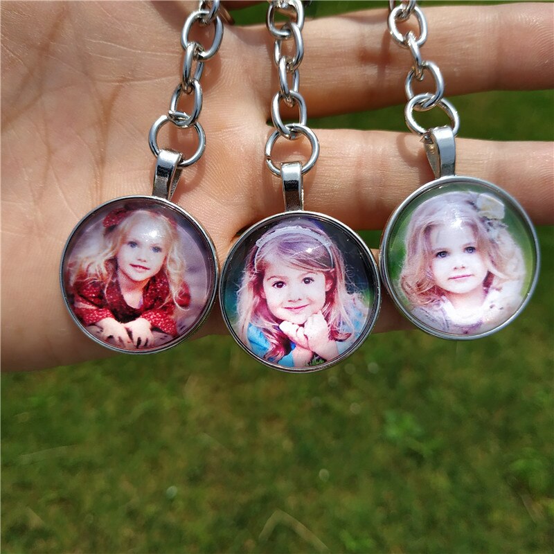 Custom Keychain Photo Key Chains Non-faded Customized Key Ring Photo of Your Baby Child Mom Dad Family Loved One Gift