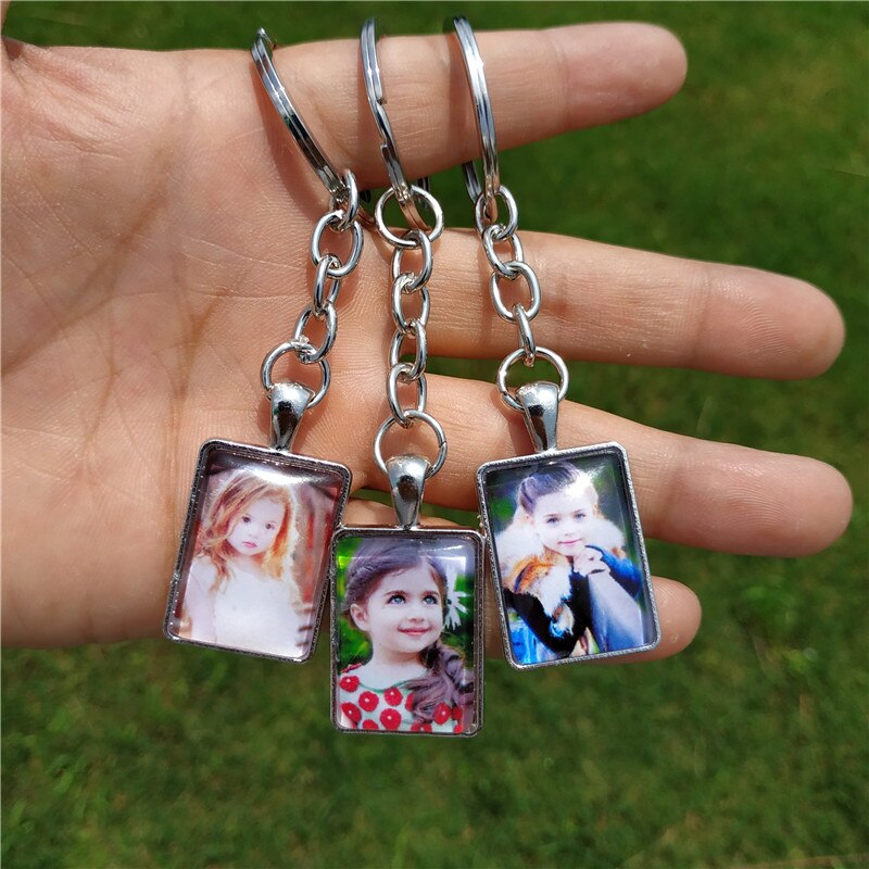 Custom Keychain Photo Key Chains Non-faded Customized Key Ring Photo of Your Baby Child Mom Dad Family Loved One Gift
