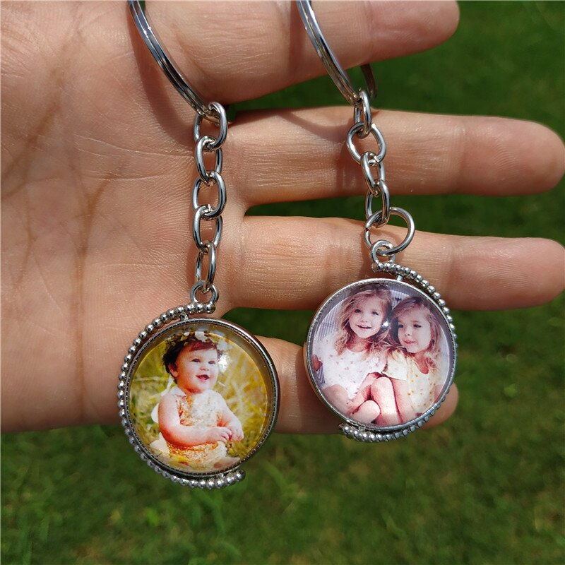Custom Keychain Photo Key Chains Non-faded Customized Key Ring Photo of Your Baby Child Mom Dad Family Loved One Gift