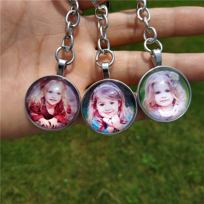 Custom Keychain Photo Key Chains Non-faded Customized Key Ring Photo of Your Baby Child Mom Dad Family Loved One Gift