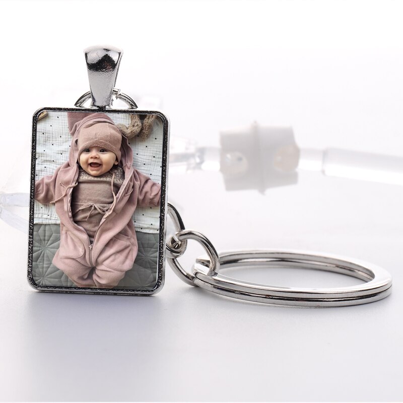 Custom Keychain Photo Key Chains Non-faded Customized Key Ring Photo of Your Baby Child Mom Dad Family Loved One Gift