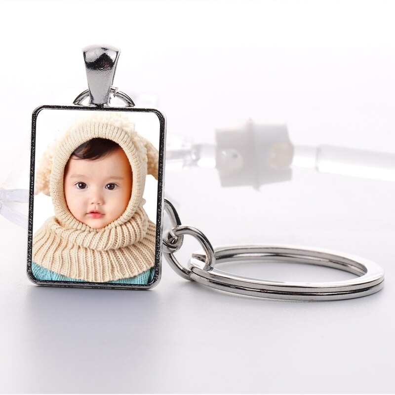 Custom Keychain Photo Key Chains Non-faded Customized Key Ring Photo of Your Baby Child Mom Dad Family Loved One Gift
