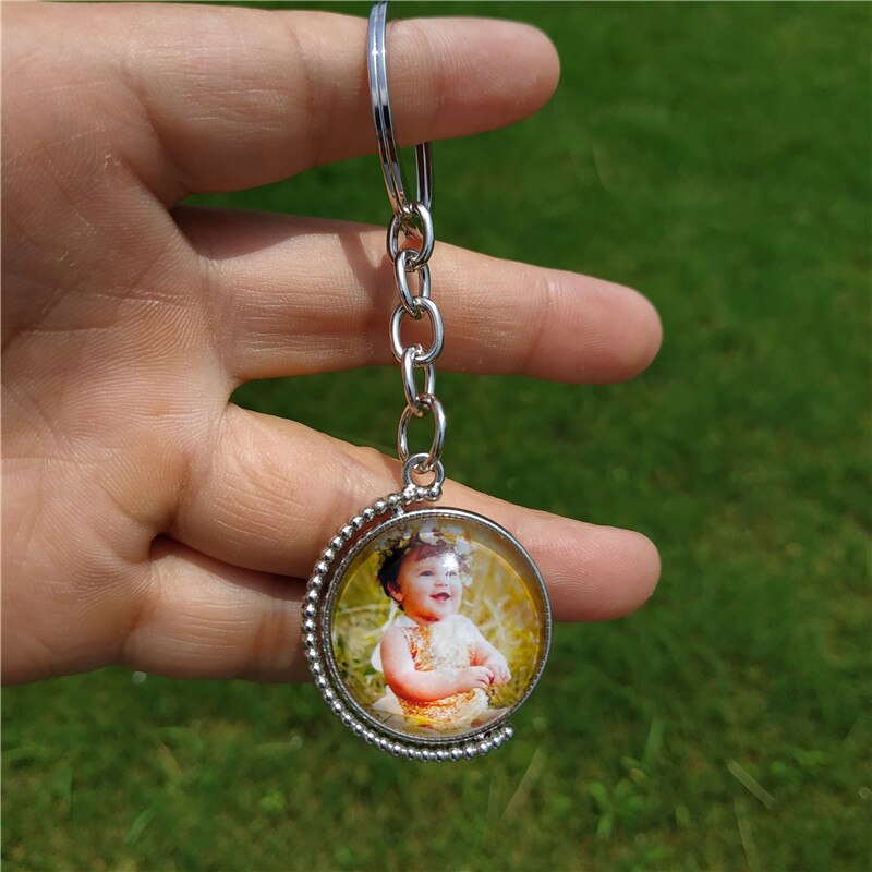 Custom Keychain Photo Key Chains Non-faded Customized Key Ring Photo of Your Baby Child Mom Dad Family Loved One Gift