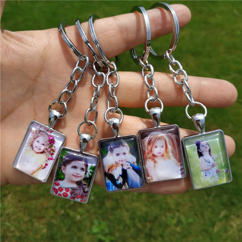 Custom Keychain Photo Key Chains Non-faded Customized Key Ring Photo of Your Baby Child Mom Dad Family Loved One Gift