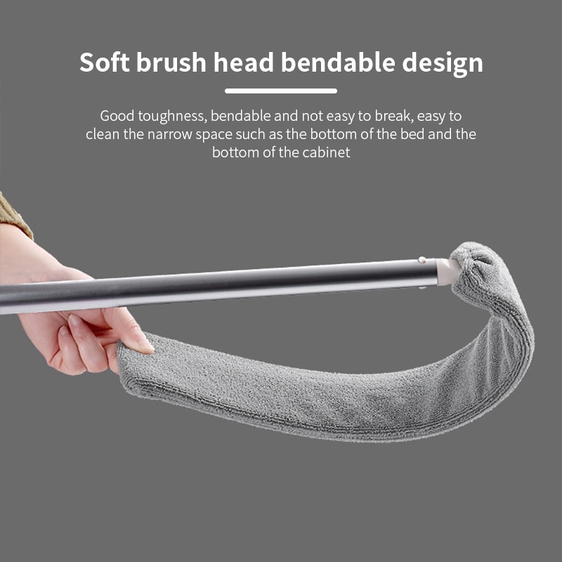 Long handle Bedside Dust Brush Mop Flexible Dust Brush for Sofa Gap Extensible Dust Cleaner Household Cleaning Tools