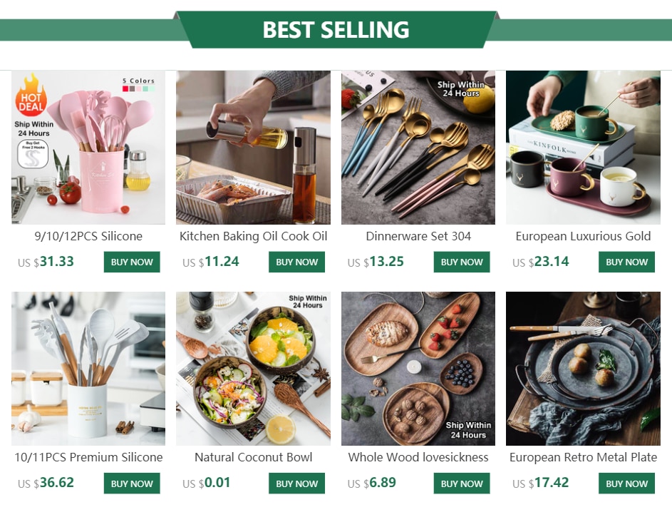 Silicone Wood Cooking Utensils Spatula Brush Scraper Pasta Server Gloves Egg Beater Black Kitchen Cooking Tools Kitchenware