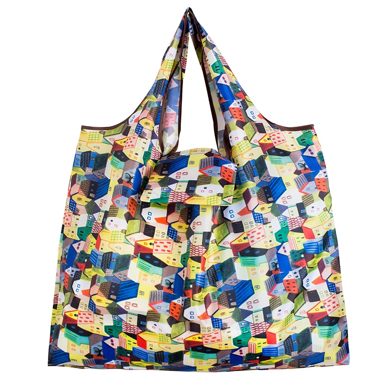 Big Size Thick Nylon Large Tote ECO Reusable Polyester Portable Shoulder Women's Handbags Folding Pouch Shopping Bag Foldable