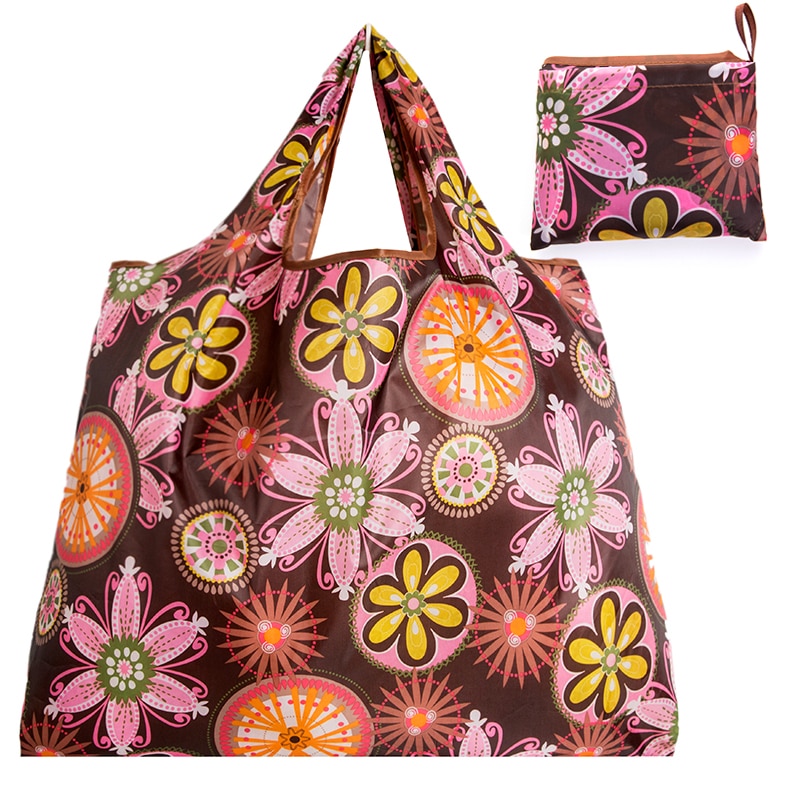 Big Size Thick Nylon Large Tote ECO Reusable Polyester Portable Shoulder Women's Handbags Folding Pouch Shopping Bag Foldable