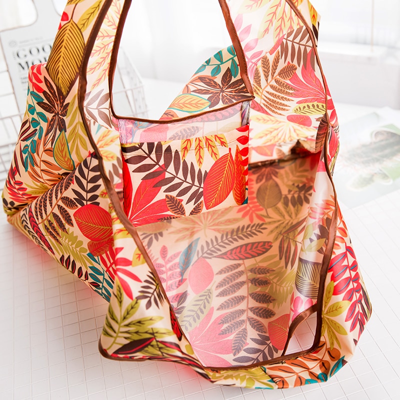 Big Size Thick Nylon Large Tote ECO Reusable Polyester Portable Shoulder Women's Handbags Folding Pouch Shopping Bag Foldable