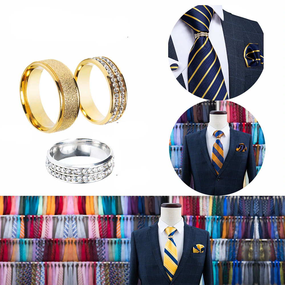 Men Tie Gold Blue Red Teal Paisley Solid Floral Quality Wedding Tie For Men Tie Ring Hanky Cufflink Silk Tie Set