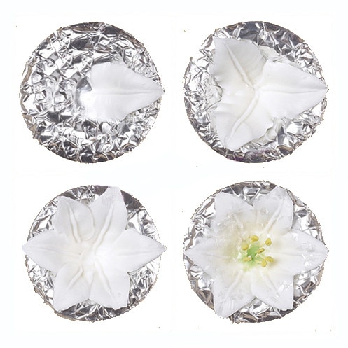 4pcs/set Lily Shape Cupcake Stand Icing Cream Cake Flower Needle Nail Baking Tools Cake Decorating Tool