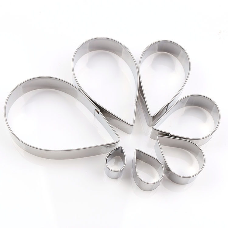 Stainless Steel Mold 7pcs/set Rose Petal Cookie Cutter Pastry Mould Sugarcraft Cake Decorating Tool