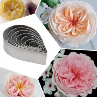 Stainless Steel Mold 7pcs/set Rose Petal Cookie Cutter Pastry Mould Sugarcraft Cake Decorating Tool