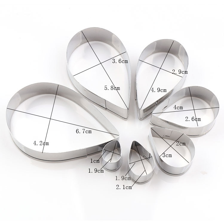 Stainless Steel Mold 7pcs/set Rose Petal Cookie Cutter Pastry Mould Sugarcraft Cake Decorating Tool