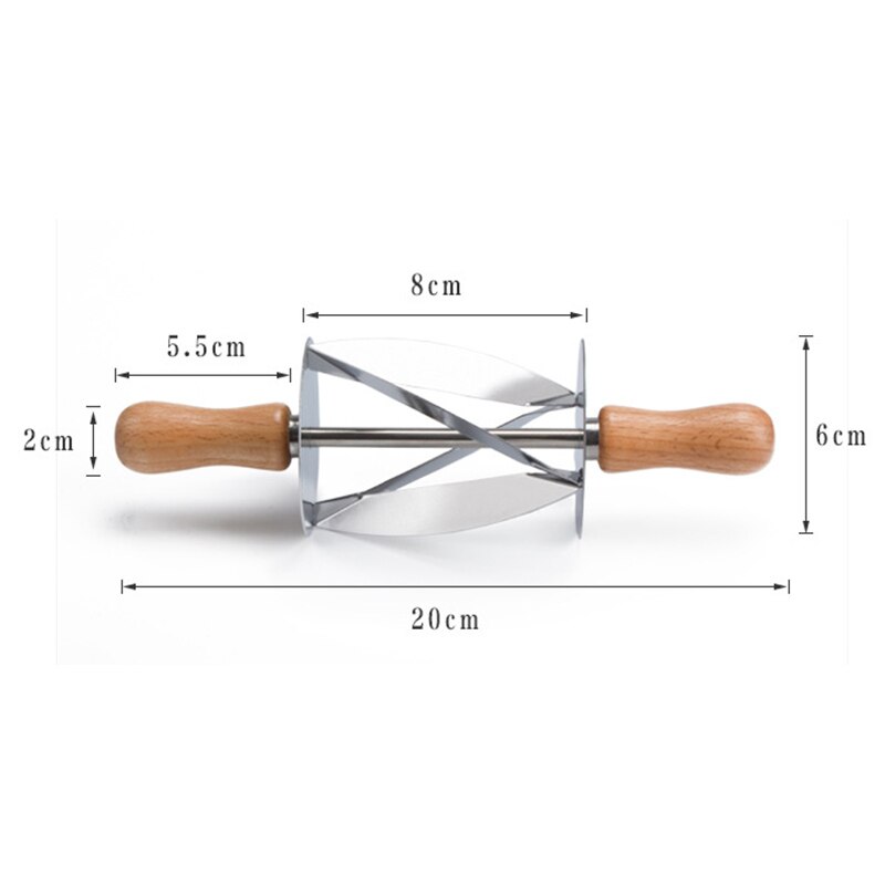 Stainless Steel Rolling Pin Dough Cutter Pastry Baking Croissant Bread Knife Kitchen Christmas Party Decorating Tools
