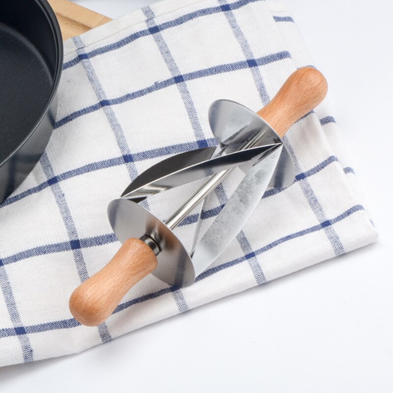 Stainless Steel Rolling Pin Dough Cutter Pastry Baking Croissant Bread Knife Kitchen Christmas Party Decorating Tools