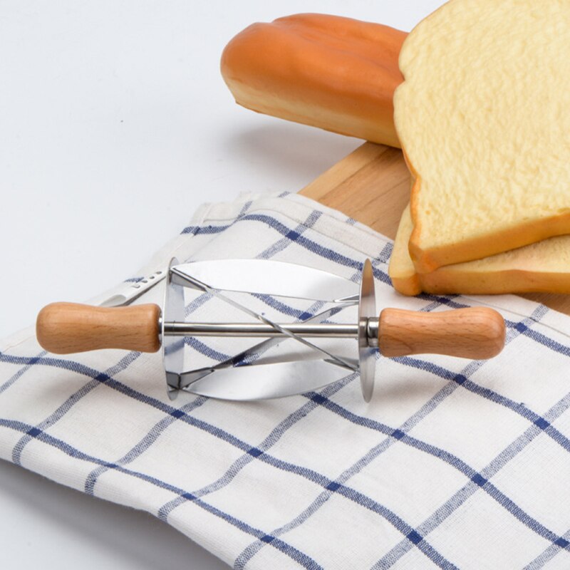 Stainless Steel Rolling Pin Dough Cutter Pastry Baking Croissant Bread Knife Kitchen Christmas Party Decorating Tools