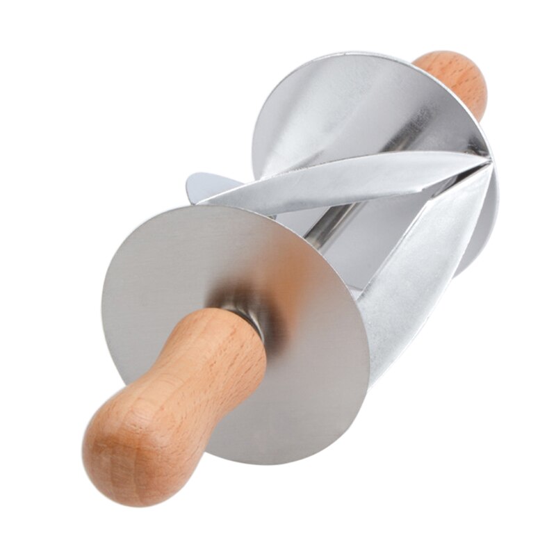 Stainless Steel Rolling Pin Dough Cutter Pastry Baking Croissant Bread Knife Kitchen Christmas Party Decorating Tools