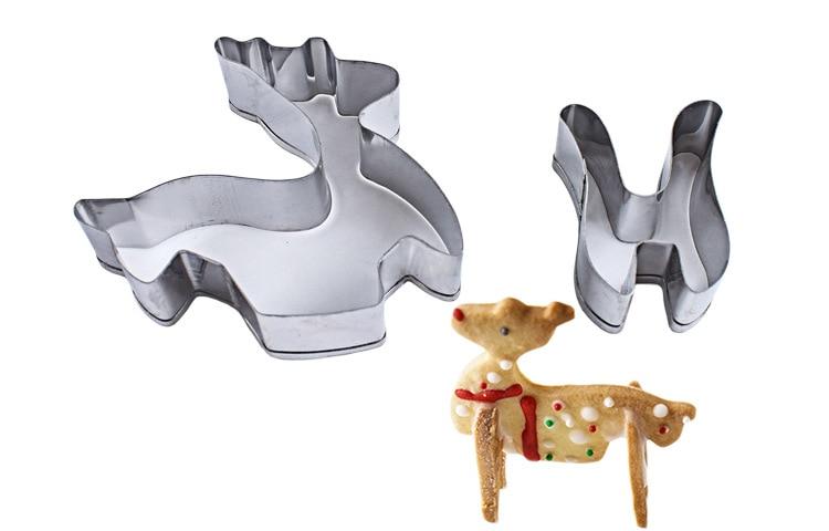 Cookie Cutters 8 pc Christmas Stainless Steel 3D Stereo Cookies Printed Cake Mold Baking Tools