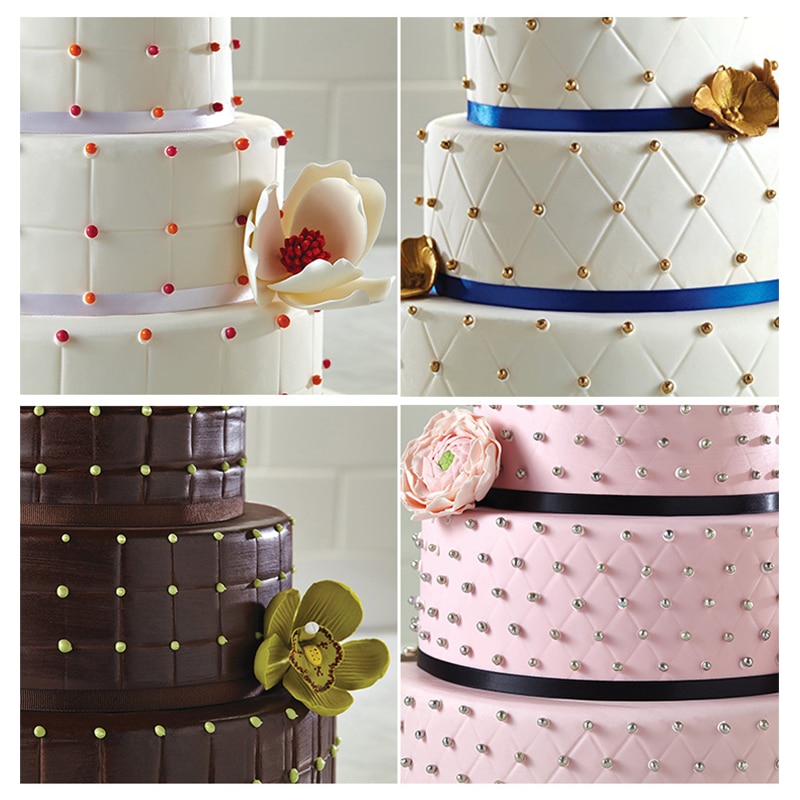 Grid Transparent Texture Mat Fondant Cake Plaid Embossed Baking Texture Decoration Mold Cake Tools 4pcs/Set
