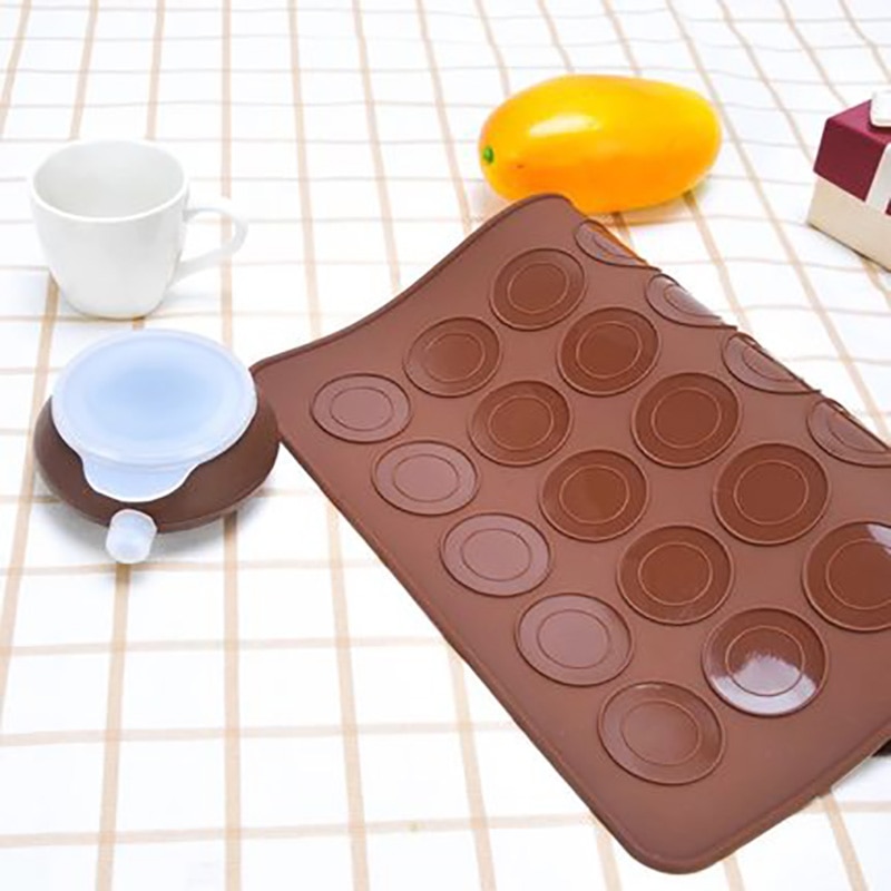 Macaron silicone pad baking mat Round Shape Baking Pad DIY Cake Dessert Oven Liner baking tools for cakes 48 Hole 38*28cm