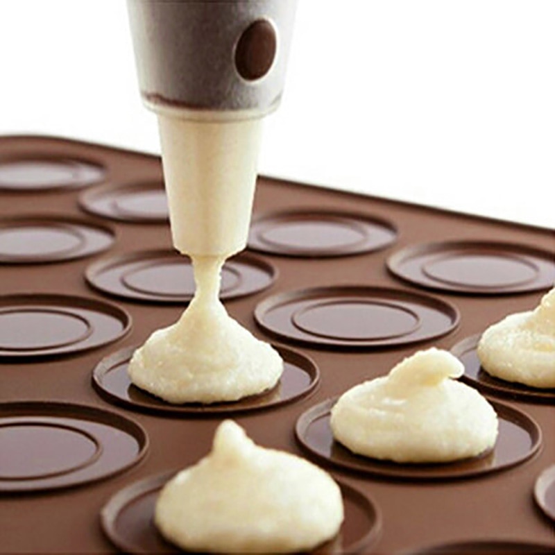 Macaron silicone pad baking mat Round Shape Baking Pad DIY Cake Dessert Oven Liner baking tools for cakes 48 Hole 38*28cm
