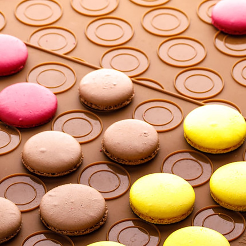 Macaron silicone pad baking mat Round Shape Baking Pad DIY Cake Dessert Oven Liner baking tools for cakes 48 Hole 38*28cm