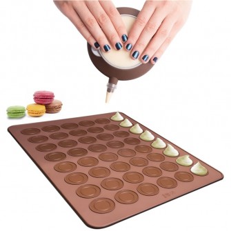 Macaron silicone pad baking mat Round Shape Baking Pad DIY Cake Dessert Oven Liner baking tools for cakes 48 Hole 38*28cm