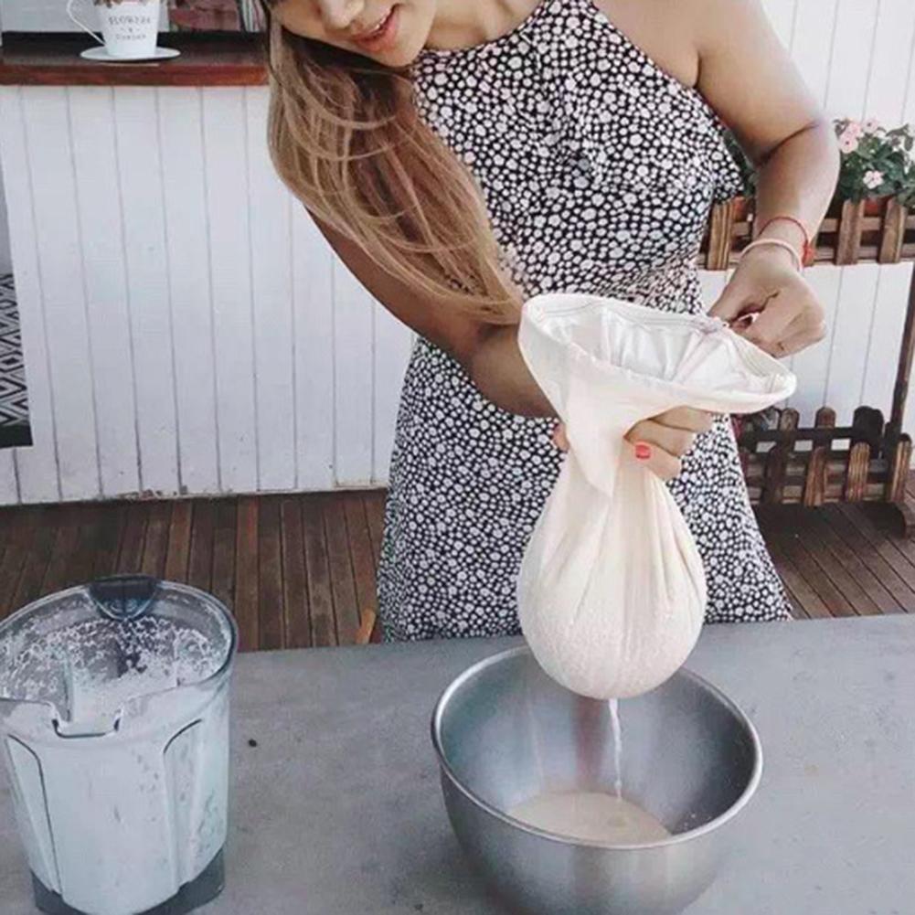 Nut Milk Bag Reusable Almond Milk Bag Strainer Fine Mesh Nylon Cheesecloth Cold Brew Coffee Filter 20X30cm