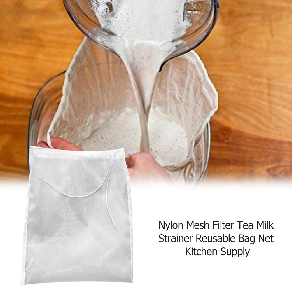 Nut Milk Bag Reusable Almond Milk Bag Strainer Fine Mesh Nylon Cheesecloth Cold Brew Coffee Filter 20X30cm