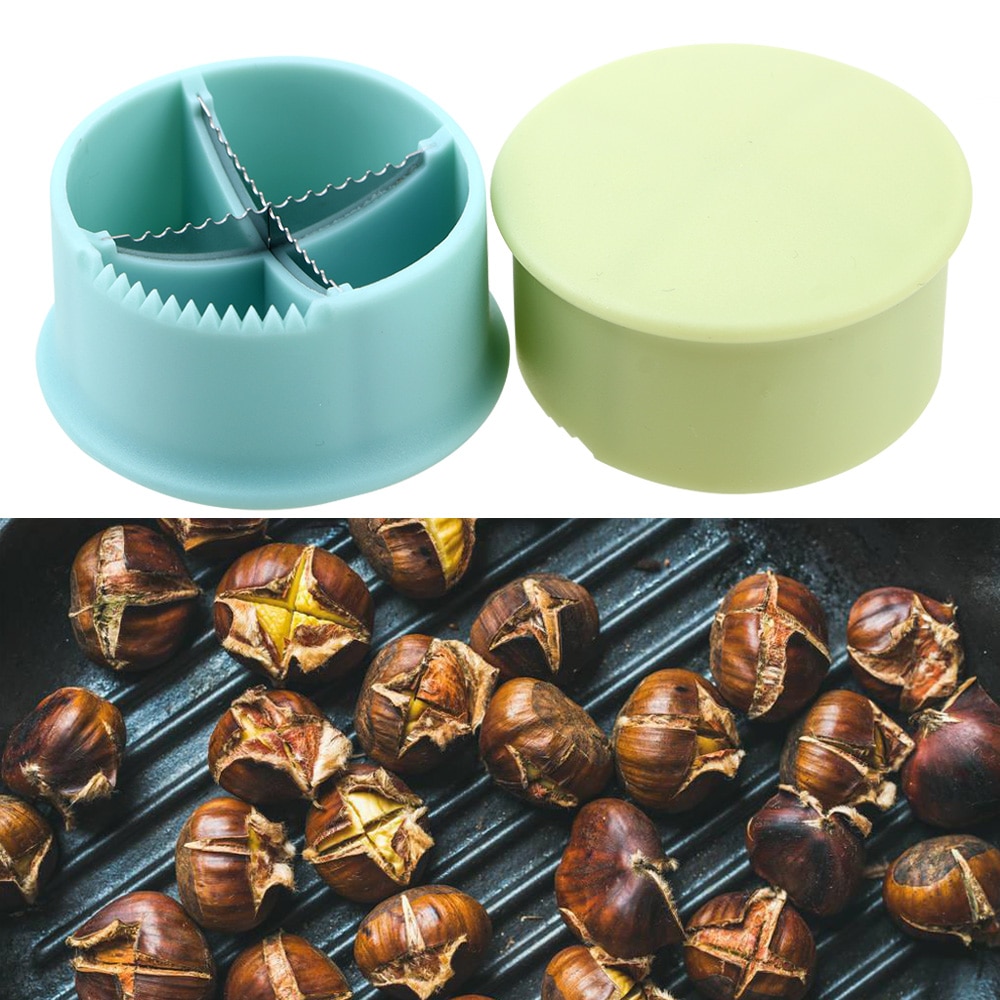 Nut Cracker Sheller Chestnut Cross Open Knife Quick Chestnut Cutter Nut Opener Sheller Walnut Pliers Kitchen Gadgets