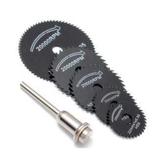 6pcs Mini Circular Saw Blade Set HSS Cutting Disc Rotary Tool Accessories Compatialble for Dremel - Wood Plastic Aluminum