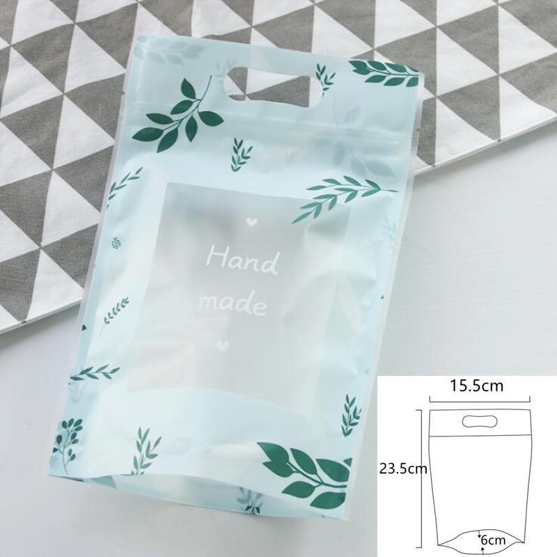 10pcs Nougat Candy Plastic Zippe Bags Hand Made Cookie Gift Packaging Self Stand Biscuits Chrismas Wedding Favor Bag