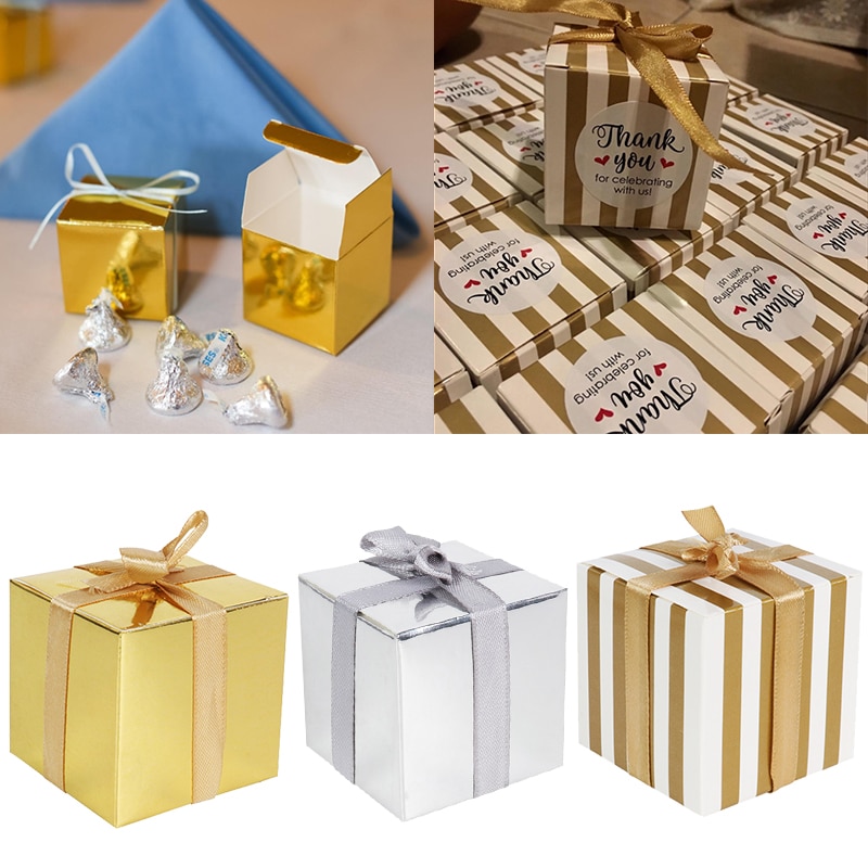 Wedding Decoration Small Gift Box Bulk Candy Boxes with Ribbons Gold Striped Box Party Favors Baby Shower Birthday Supplies Wedding Decoration Small Gift Box Bulk Candy Boxes with Ribbons Gold Striped Box Party Favors Baby Shower Birthday Supplies