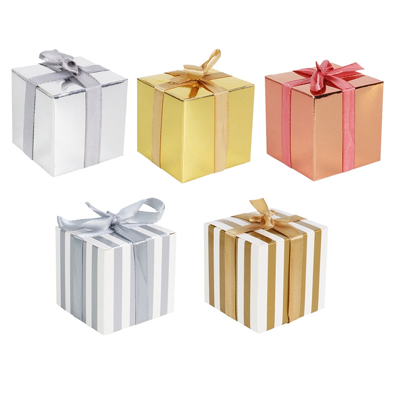 Wedding Decoration Small Gift Box Bulk Candy Boxes with Ribbons Gold Striped Box Party Favors Baby Shower Birthday Supplies Wedding Decoration Small Gift Box Bulk Candy Boxes with Ribbons Gold Striped Box Party Favors Baby Shower Birthday Supplies