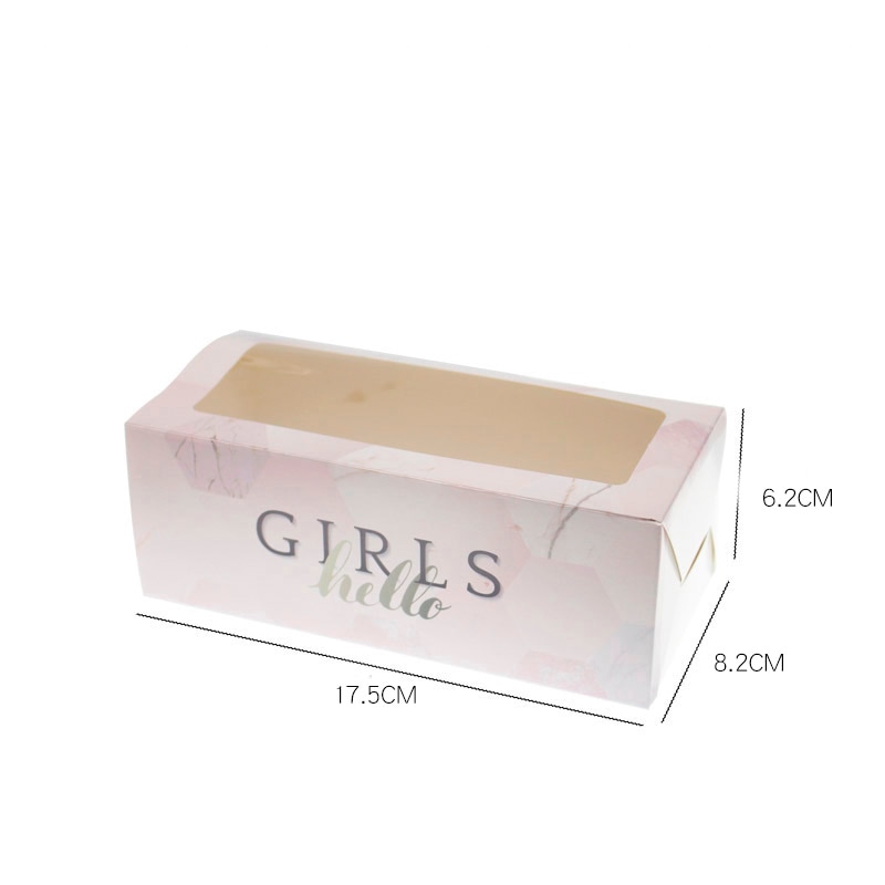 10PCS Omelet Cake Roll Boxes Window Macaron Cupcake Gift Box Wedding Party Candy Cookies Swiss Roll Baking Paper Packaging Box