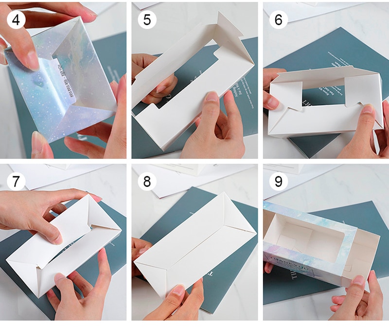 10PCS Omelet Cake Roll Boxes Window Macaron Cupcake Gift Box Wedding Party Candy Cookies Swiss Roll Baking Paper Packaging Box