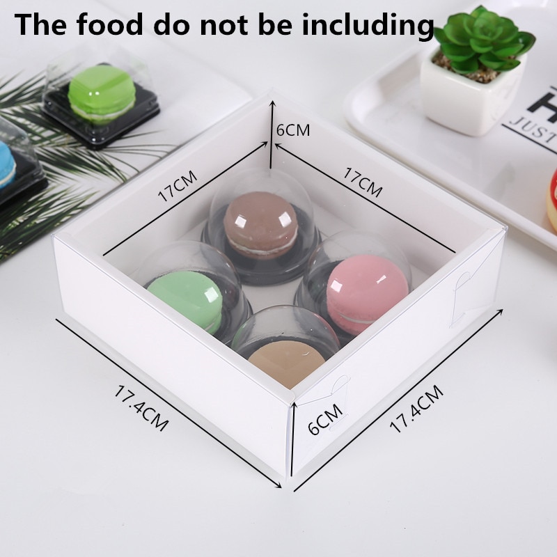 10pcs Cookie Cake Food Paper Box Carton With Transparent Cover Donut Chocolate Birthday Gift Box For Event & Party Favors