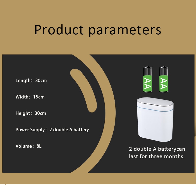 Smart Sensor Trash Can Electronic Automatic Household Bathroom Toilet Waterproof Narrow Seam Smart Sensor Trash Can Electronic Automatic Household Bathroom Toilet Waterproof Narrow Seam