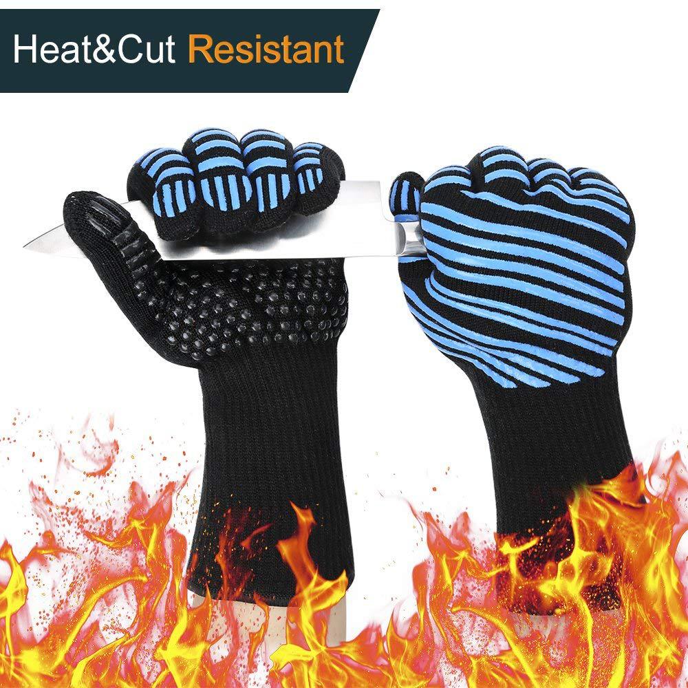 BBQ Glove 300-500 Centigrade Extreme Heat Resistant Silicone Microwave kitchen Gloves Cooking Grill Oven Mitts Gloves