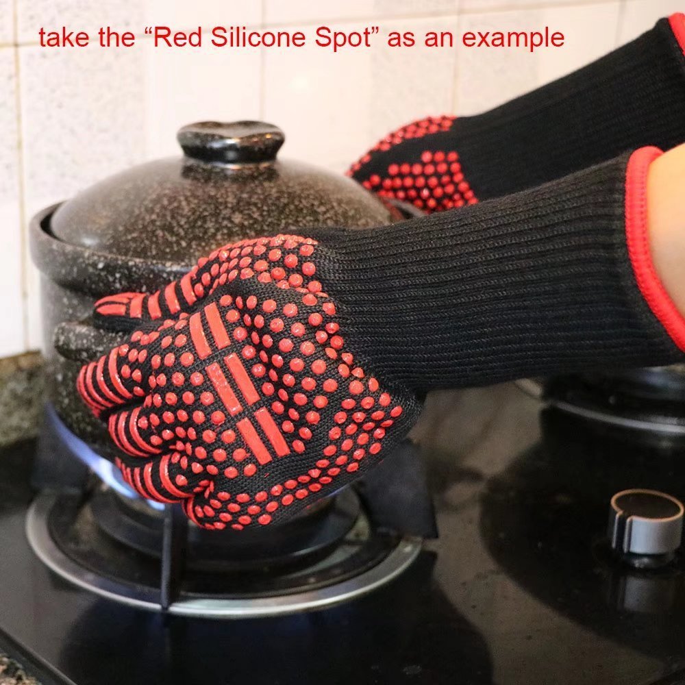 BBQ Glove 300-500 Centigrade Extreme Heat Resistant Silicone Microwave kitchen Gloves Cooking Grill Oven Mitts Gloves