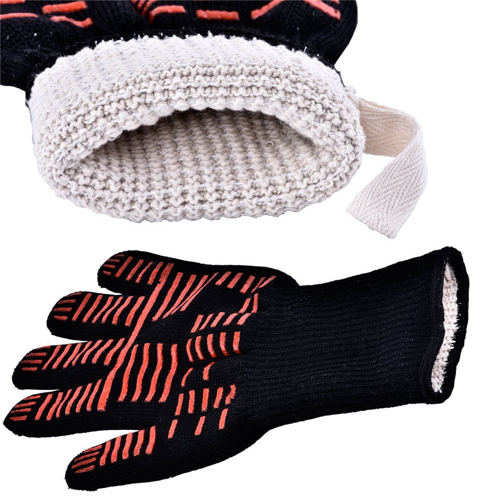 BBQ Glove 300-500 Centigrade Extreme Heat Resistant Silicone Microwave kitchen Gloves Cooking Grill Oven Mitts Gloves