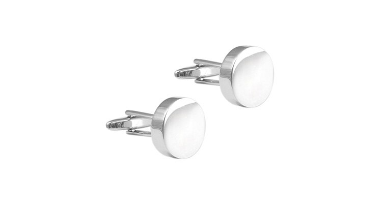 Engraving Logo Cufflinks for Mens Shirt Special Gift Cuff Buttons High quality Blank Silver Color Cuff Links Brand