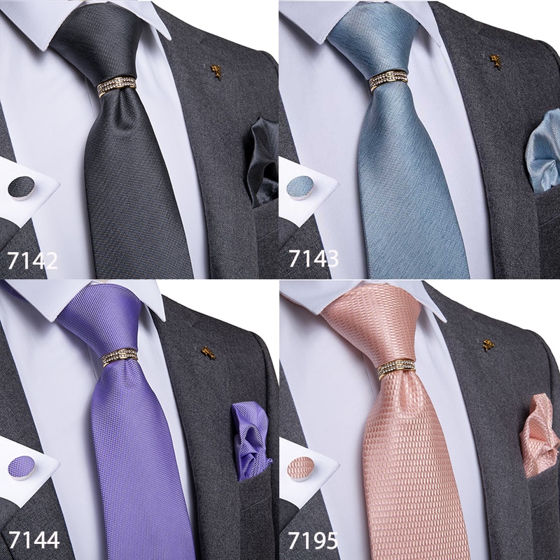 Men Tie Gold Blue Red Teal Paisley Solid Floral Quality Wedding Tie For Men Tie Ring Hanky Cufflink Silk Tie Set