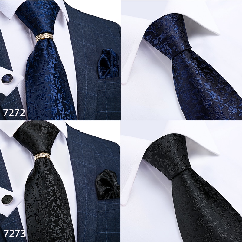 Men Tie Gold Blue Red Teal Paisley Solid Floral Quality Wedding Tie For Men Tie Ring Hanky Cufflink Silk Tie Set