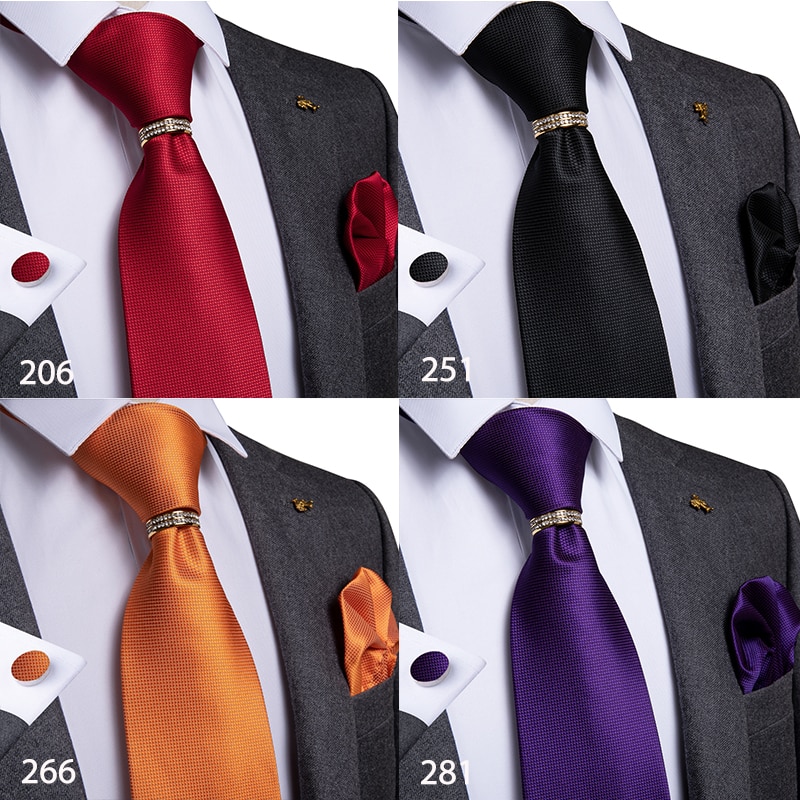 Men Tie Gold Blue Red Teal Paisley Solid Floral Quality Wedding Tie For Men Tie Ring Hanky Cufflink Silk Tie Set